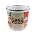 thumbnail image 1 of Vintage Steel Camping Mug, Mosaic Retro Style Patterns Diagonal Geometrical Shapes Abstract Design Print, Printed Thermal Cup for Camping and Outdoor Activities, by Ambesonne, 1 of 2