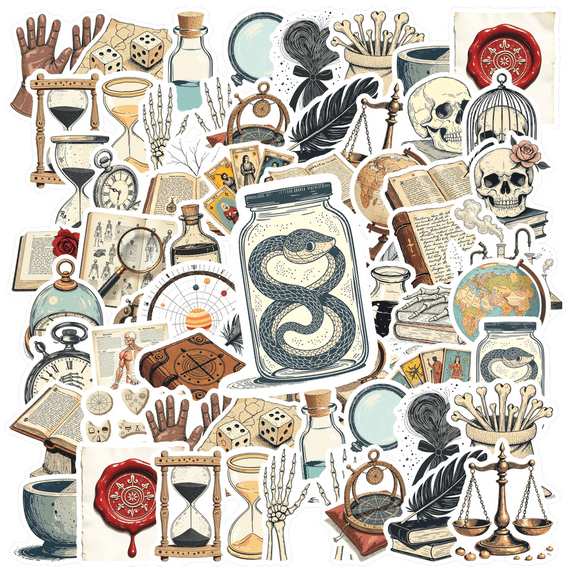 Vintage Stickers Alchemy Decals Occult Stickers Science Astronomy Stickers for Luggage Notebooks Guitars