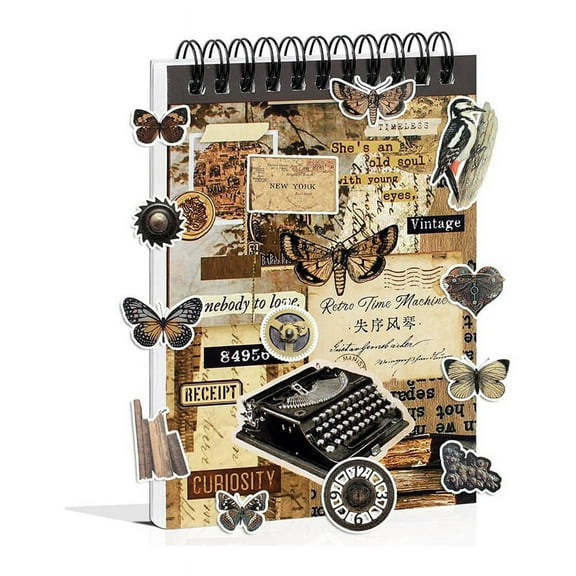 Vintage Stickers for Scrapbooking, 50 Sheets Precut Washi Stickers Book for Journaling, Junk Journal Supplies D,50 sheets x vintage-style sticker paper