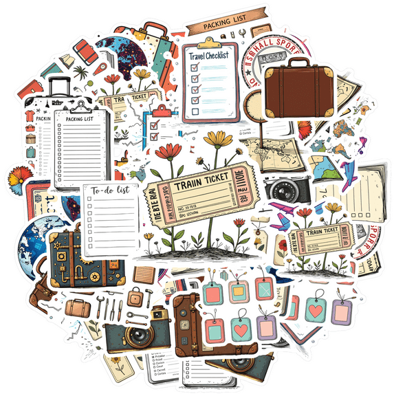 Vintage Stickers Travel Passport Stickers Adventure Stickers for Laptops Suitcases Notebooks