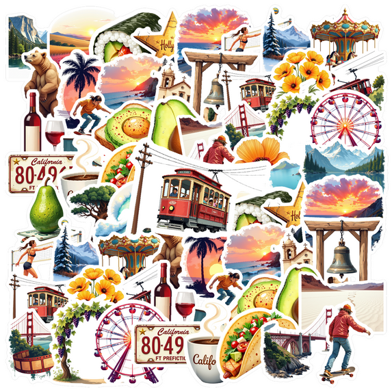 Vintage Stickers Travel Stickers Nature Stickers Adventure Stickers for Phones Laptops Suitcase