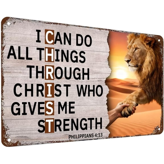 Vintage Be Still And Know That I Am God Metal Tin Sign Inspirational Scripture Wall Art Bible Verse Sign Serenity Prayer Wall Art For Home Garden Kitchen 8x12 Inch