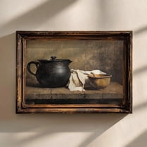 Vintage Still Life Rustic Farmhouse Print Poster Pottery Still Life Warm Tone Wall Art Poster Country Wall Art Poster E973, Unframed Poster Size 8x12 F03.1.18l973