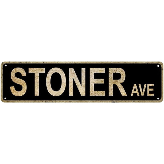 Vintage Stoner Ave Street Sign Rustic Metal Tin Sign Home Outdoor Art Wall Decor 4x16 Inch