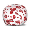 thumbnail image 1 of Vintage Storage Toy Bag Chair, Various Women Lip Forms in Several Gestures Sad Nervous Happy Female Print, Stuffed Animal Organizer Washable Bag, Small Size, Vermilion and White, by Ambesonne, 1 of 3