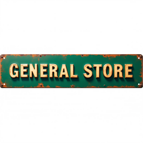 Vintage Store Tin Sign 16x4 Inch General Store Design - Ideal for Garage, Patio, Outdoor Retro Home Decor
