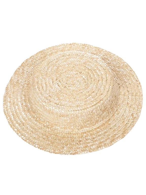Vintage Straw Sun Hat Base for Victorian Bonnet Sunproof Beach Caps Breathable Woven Straw Hat Base Photography Headwear