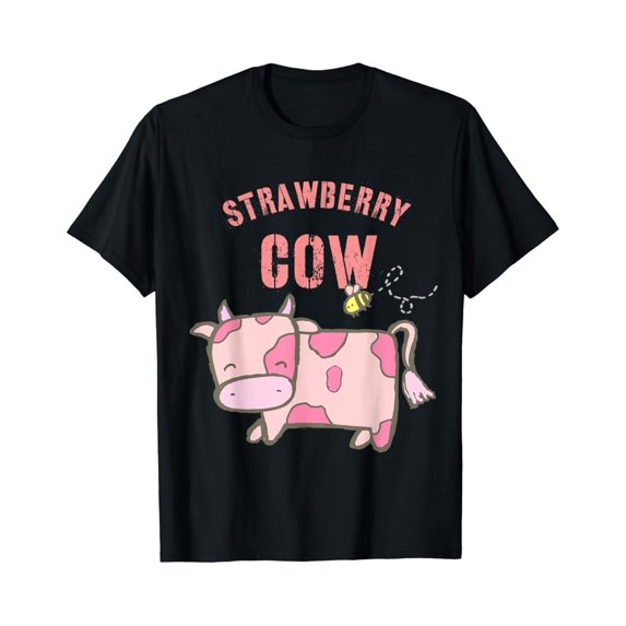Vintage Strawberry Cow, Cute Cow, Pink Cow T-Shirt Size S-5Xl Best Birthday Gifts