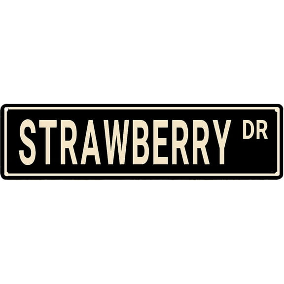 Vintage Strawberry Decor Sign Metal Street Signs - Wall Decor for Home/Kitchen/Man Cave/Coffee/Bar, Quality Tin Sign 16x4 Inch
