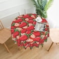 thumbnail image 1 of Vintage Strawberry Print Tablecloth Round Table Cover Washable Polyester Table Cloth for Kitchen Party Picnic Dining Decor 60 Inch, 1 of 6