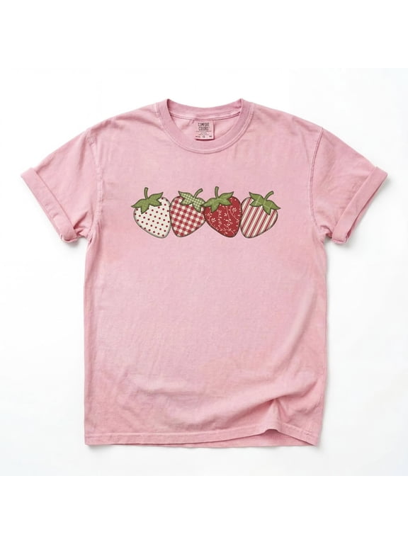 Vintage Strawberry T-Shirt, Cottagecore Summer Fruit Graphic Tee