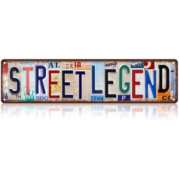 Vintage Street Legend Metal Tin Signs Street Signs Man Cave Bar Cafe Home Wall Decor 16 x 4 Inches