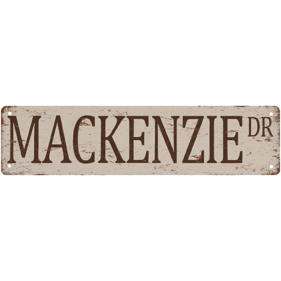 Vintage Street Sign Mackenzie Dr Tin Sign Vintage Metal Signs Decorations For Cafe Bar Kitchen 4X16 Inch