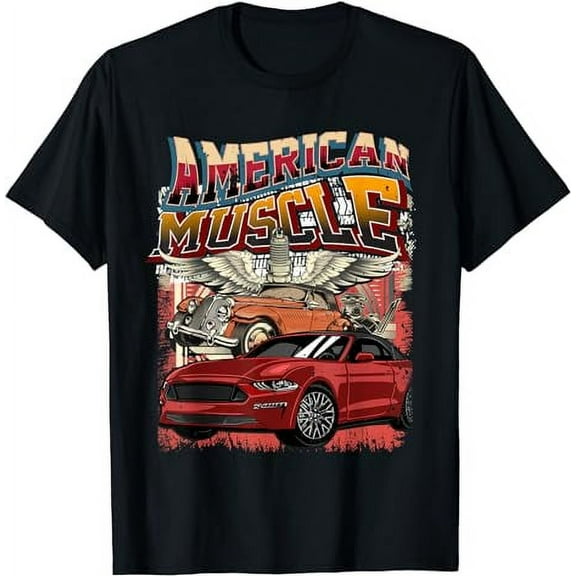 Vintage Streetwear American Muscle Car Graphic Tee Apparel T-Shirt