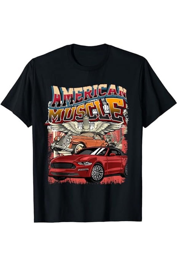 Vintage Streetwear American Muscle Car Graphic Tee Apparel T-Shirt