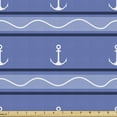 thumbnail image 1 of Vintage Stripe Fabric by the Yard Upholstery, Nautical Anchor Pattern Waves and Lines, Decorative Fabric for DIY and Home Accents, 3 Yards, Ceil Blue White by Ambesonne, 1 of 4