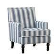 thumbnail image 1 of Vintage Striped Accent Armchair, Comfy Upholstered Reading Chair with Nail-Head Trim, Farmhouse Sofa Chair, Single Corner Chair for Living Room Bedroom Guest Room, Blue and White, 1 of 7