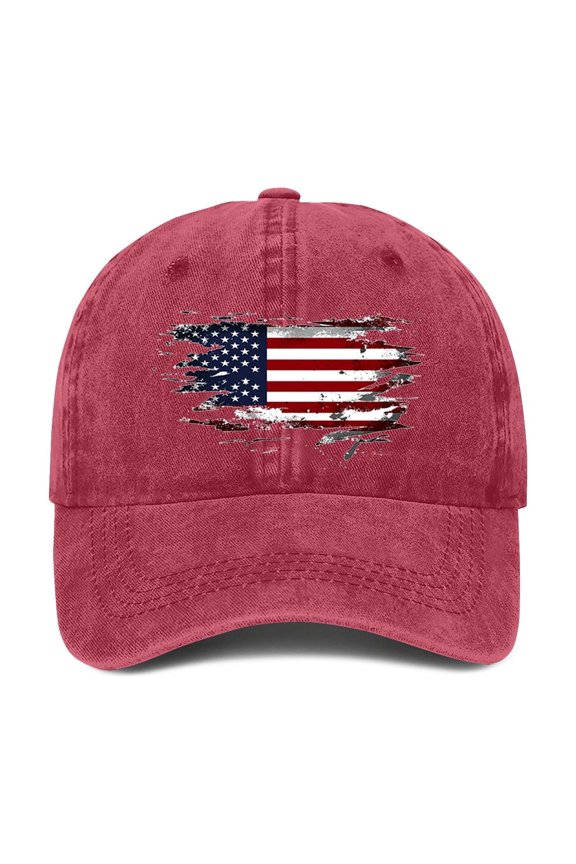 Vintage Striped Baseball Cap Unisex Classic Americana Style Adjustable Hat