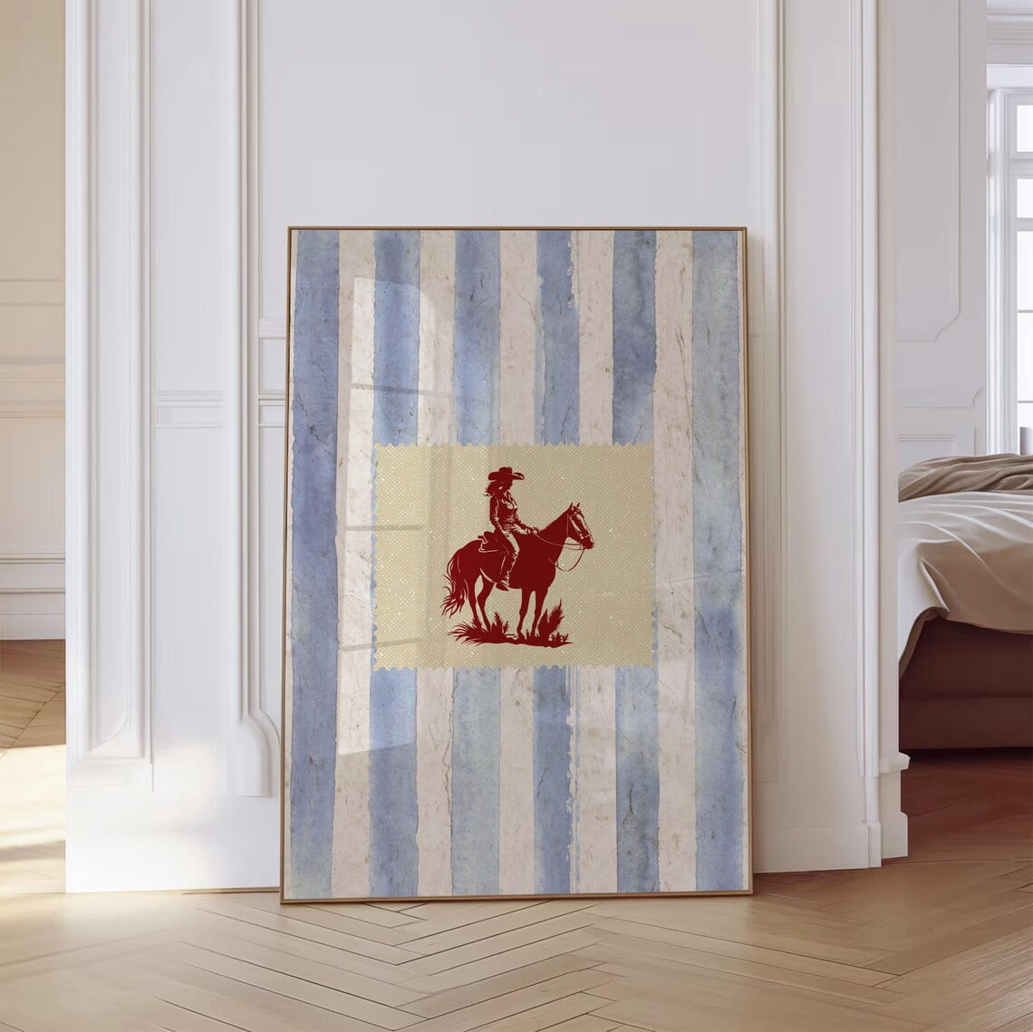 Vintage Striped Rodeo Poster Western Bedroom Poster Cowboy Wall Art ...