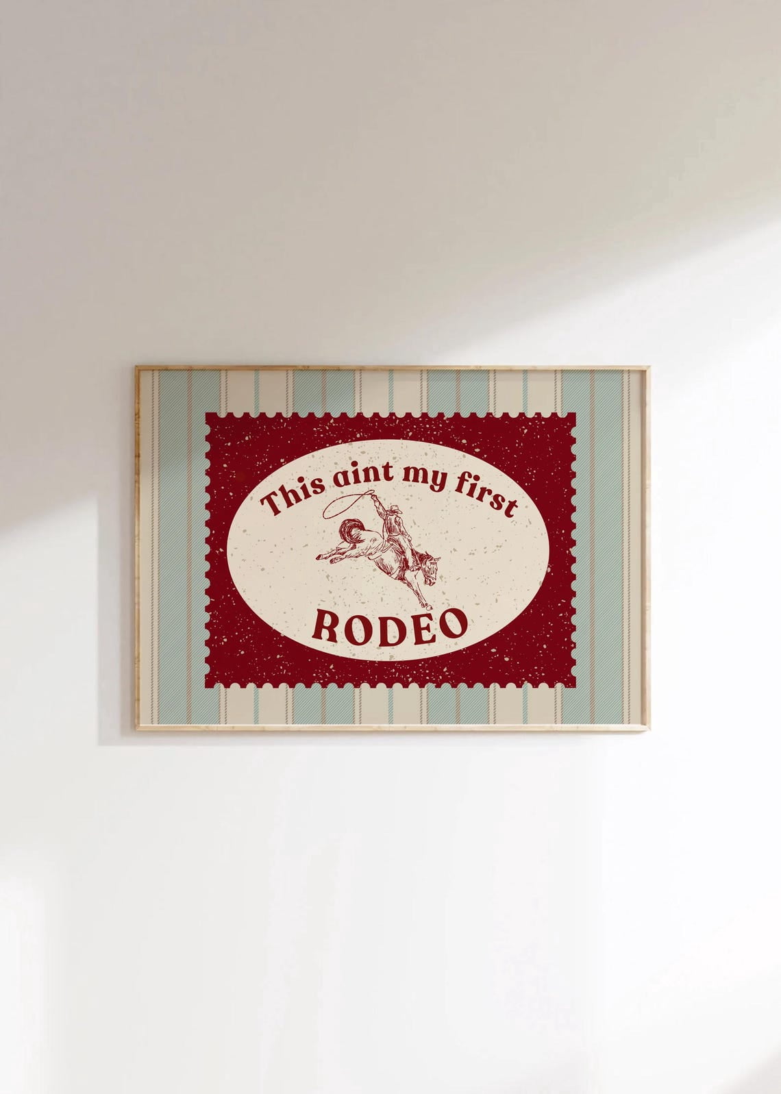 Vintage Striped Rodeo Poster Western Bedroom Poster Cowboy Wall Art ...