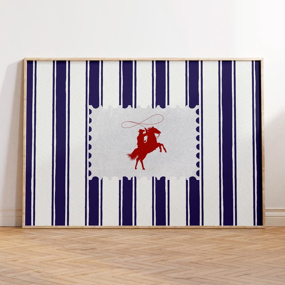 Vintage Striped Rodeo Print Western Bedroom Print Cowboy Wall Art ...
