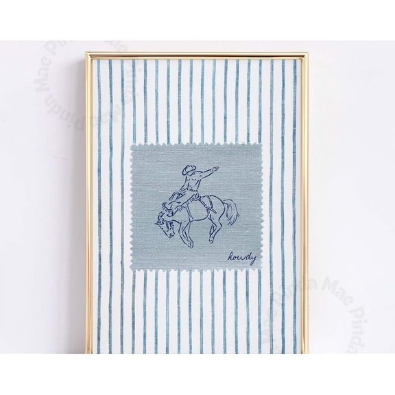 Vintage Striped Rodeo Print Western Bedroom Wall Art Cowboy Poster Rustic Mid Century Modern Home Decor Retro Horse Print Cute Dorm Decor Decor For Living Room Bedroom