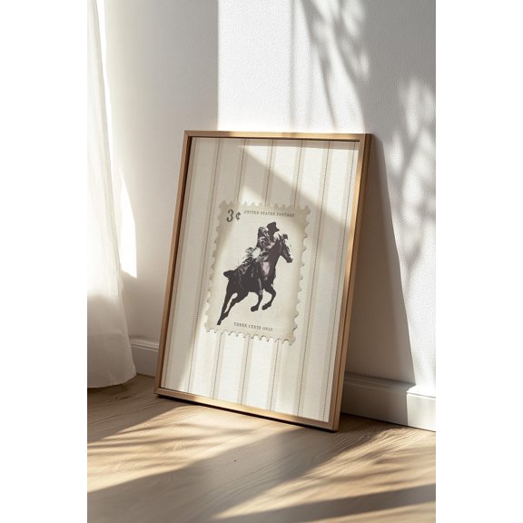 Vintage Striped Rodeo Western Poster, Unframed Paper Poster 8x10in