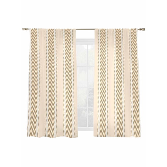 Vintage Striped Sheer Curtains 2 Panels Set Brown Line Texture Stripes Simple Sheer Window Curtains Light Filtering Rod Pocket Voile Drapes for Bedroom Living Room 52"x63"