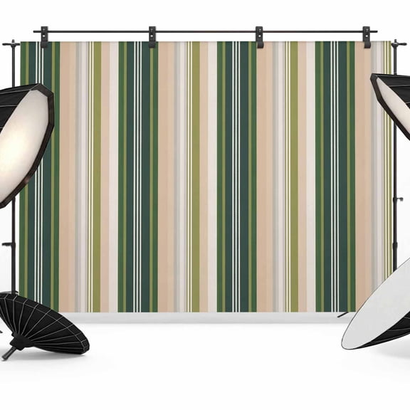 Vintage Stripes Backdrop for Photography, Army Green Gray Striped Retro Lines Photo Backdrop Portrait Background Party Banner Photo Backgrounds for Studio Booth Props, 7x5ft
