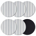 thumbnail image 1 of Vintage Stripes Coasters Set of 6, Absorbent Coasters for Drinks, Retro Minimalist Lines Pattern Light Blue Coaster for Desk Coffee Table Protection, Home Decor House Warming Gifts 4", 1 of 8