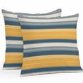 thumbnail image 1 of Vintage Stripes Outdoor Pillow Covers Set of 2 Yellow Navy Striped Retro Geometric Lines Waterproof Throw Pillow Case Decorative Square Cushion Cover for Patio Couch Garden Balcony, 16"x16", 1 of 9