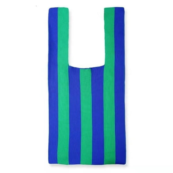 Vintage Stripes Pattern Bags Knitted Handbag Reusable Shopping Bags Tote Bag