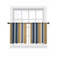 thumbnail image 1 of Vintage Stripes Sheer Curtains 2 Panels Set Navy Yellow Striped Abstract Lines Sheer Window Curtains Light Filtering Rod Pocket Voile Drapes for Bedroom Living Room 52"x54", 1 of 8