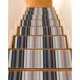 thumbnail image 1 of Vintage Stripes Stair Treads Non Slip for Steps Pink Black Blue Striped Retro Lines 4 Pcs Reusable Adhesive Stair Runner Mats for Dogs Elders Carpet Treads Rugs for Staircase 8x30 In, 1 of 7
