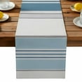thumbnail image 1 of Vintage Stripes Table Runner, Navy Light Blue Striped Retro Line Kitchen Table Runners Dress Scarves for Table Decorations Party/Restaurant/Indoor Outdoor Use, 13x90in, 1 of 9