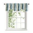thumbnail image 1 of Vintage Stripes Tie Up Valances Curtain, Blue Yellow Striped Abstract Lines Gradient Kitchen Valances for Windows Decor, Rod Pocket Short Curtains Set for Bedroom/Bathroom, 42"x18", 1 of 9