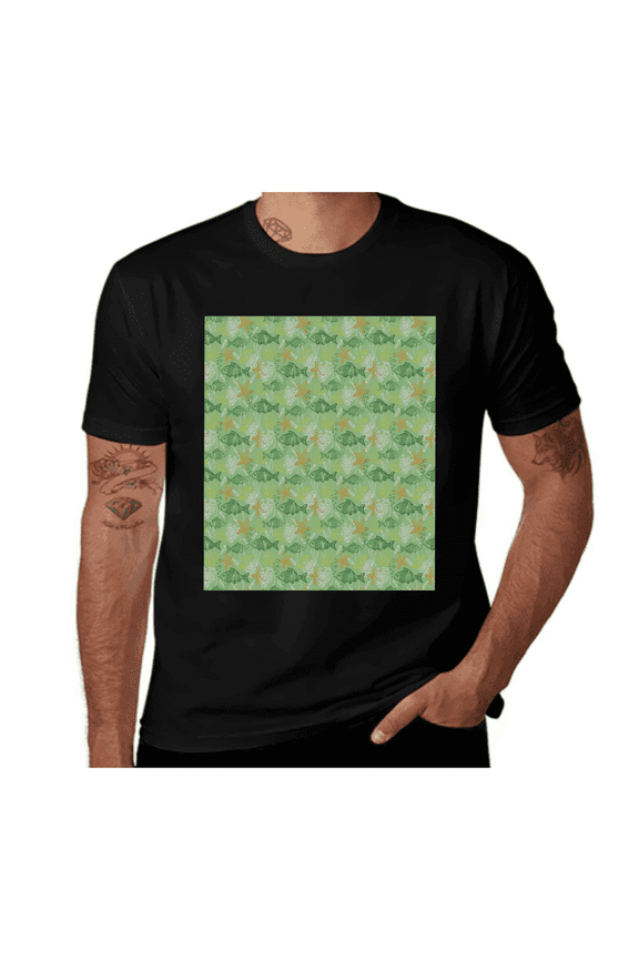 Vintage Strokes and Flowers-Floral-Orange-Taupe-Sky Blue- Casual Streetwea Everyday Tshirt Comfortable Wear tee shirt