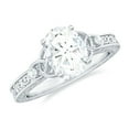 thumbnail image 1 of Rosec Jewels Vintage Style 1 Ct Diamond Engagement Ring - EF-VS Grade Lab Diamond Oval Ring, 18K White Gold, US 10.00, 1 of 8