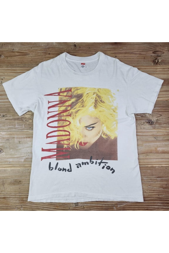 Vintage Style 1990 Madonna Blond Ambition T-Shirt Double