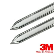 Vintage Style 5/8" White & Chrome Side Body Trim Molding - Formed Pointed Ends