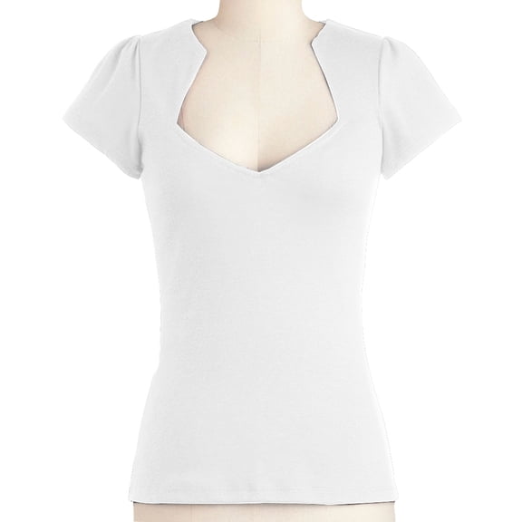 Vintage Style 50's T-Shirts Slim Fit Solid Wome Tops