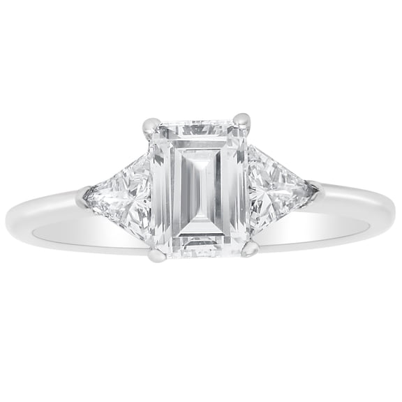 Vintage Style Aascher Trillion 3 Stone Engagement Anniversary Ring (9)
