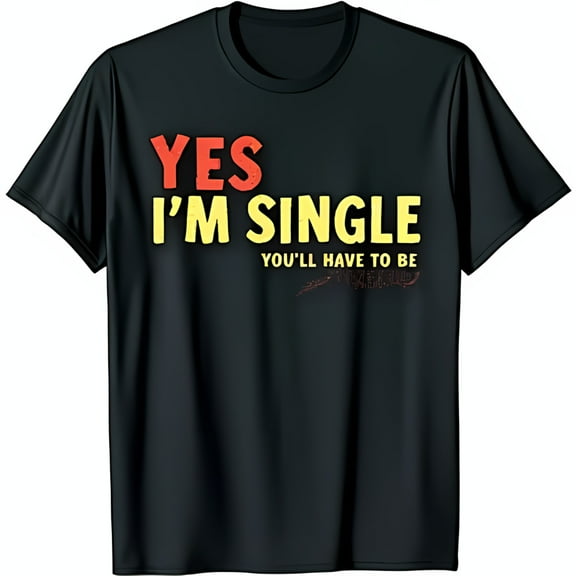 Vintage Style Black T-Shirt YES I M SINGLE YOU LL HAVE TO BE Bold Graphic Tee
