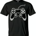 thumbnail image 1 of Vintage Style Black T-Shirt with White 4 Controller Graphic, 1 of 5