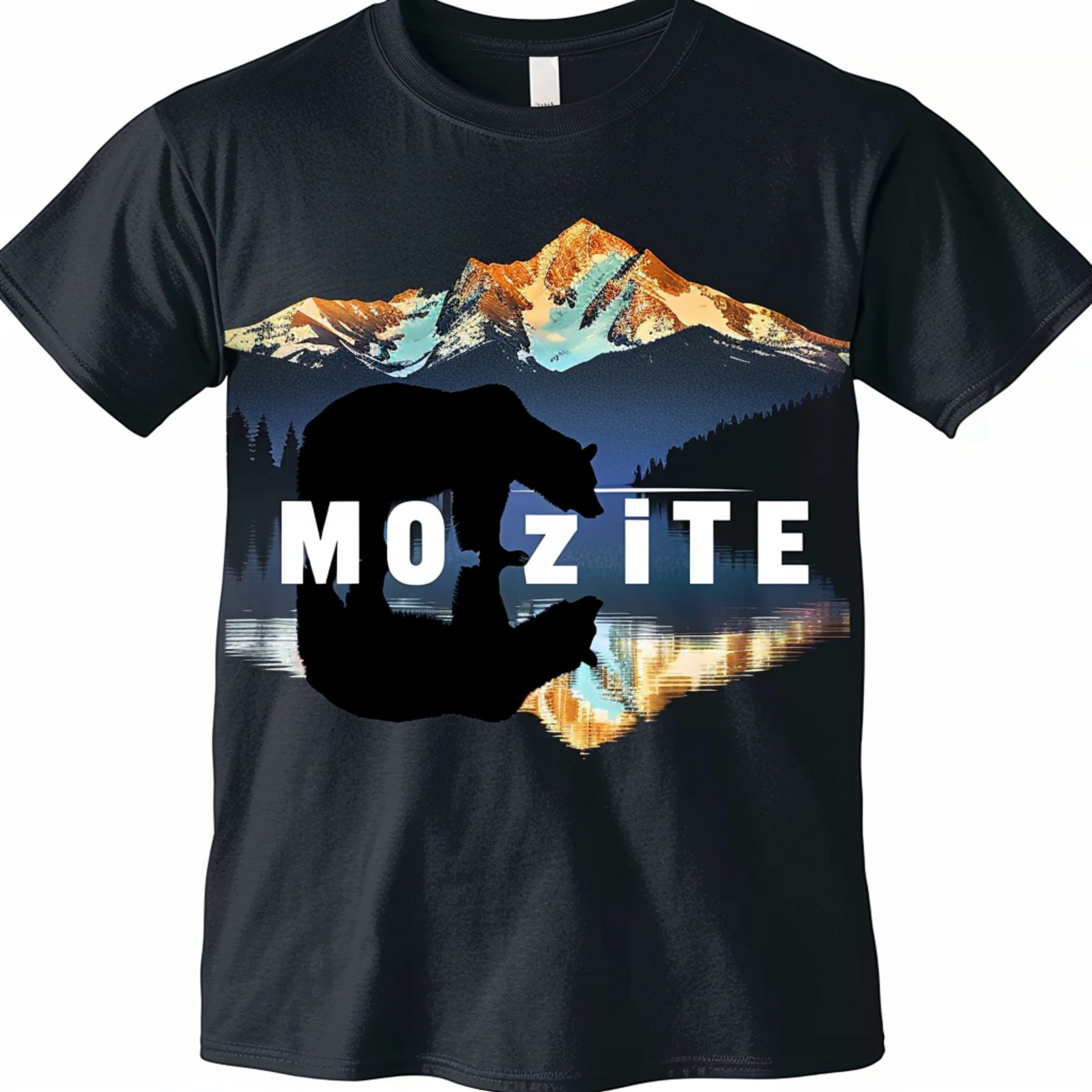 Vintage Style Black TShirt with American Grizzly Bear and Montana ...