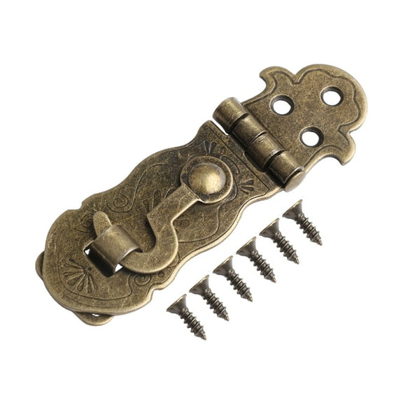 Vintage Style Bronze Tone Lock Chest Box Clasp Hasp Latch for Wooden Furniture