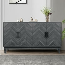 Vintage Style Buffet Cabinet, Storage Cabinets with 4 Doors, Thickened Sideboard Storage Cabinet for Entryway, Living Room, Antique Dark Grey