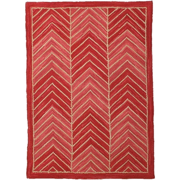 Vintage-Style Camp Chevron Red Rug Eco-Friendly Home Decor