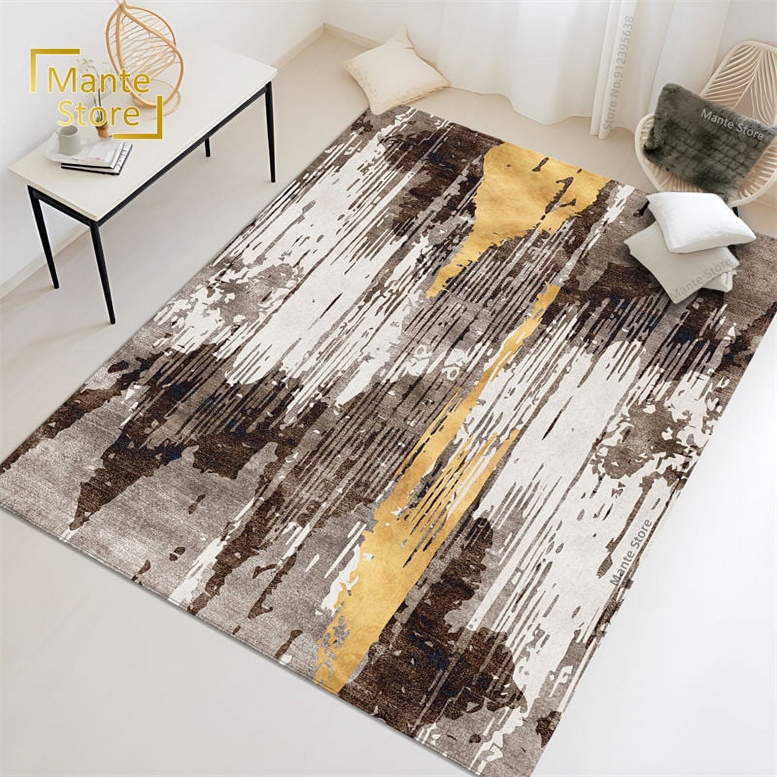Vintage Style Center table rug With Abstract Painting Pattern Bedroom ...