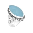 thumbnail image 1 of Vintage Style Chalcedony Ring – Oxidized 925 Sterling Silver Marquise Cut Handmade Natural Gemstone Jewelry for Her, 1 of 6
